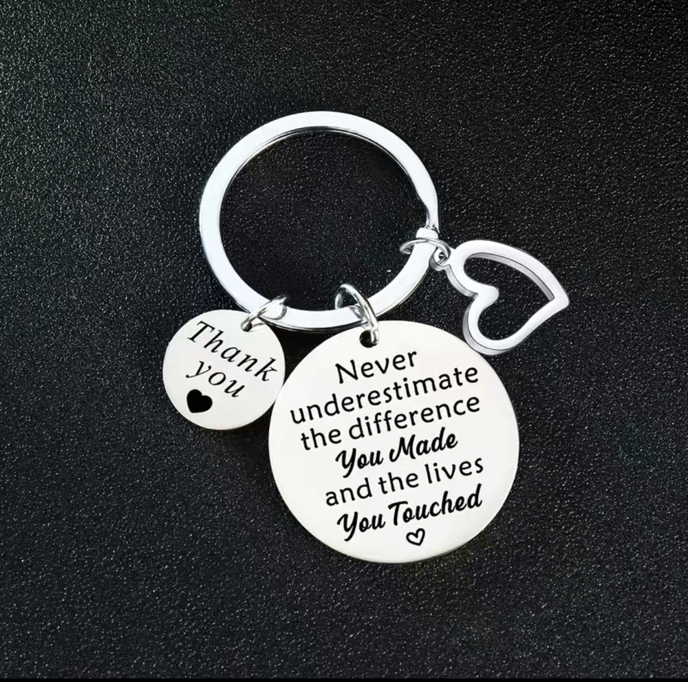 3/$25 Never Underestimate The Difference You Made Stainless Steel Keychain NEW
